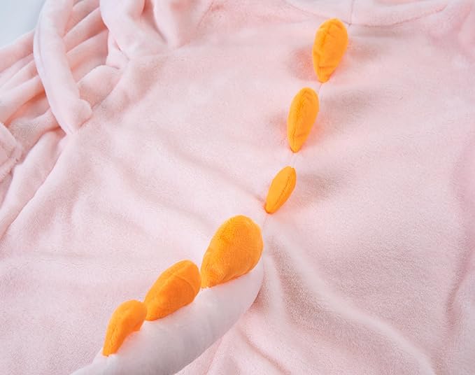 Dinosaur Boys Girls Fleece Hooded Robe Kids Toddler Warm Fuzzy Cartoon Dino Bathrobe