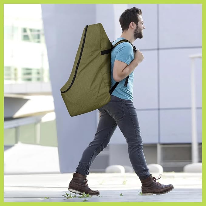 ZRRAJOY Padded Car Seat Travel Bag for Airplane, Heavy Duty Backpack for Air Travel, Water-Resistant Carrier with Shoulder Strap, Fits Most Car Seats (Green)