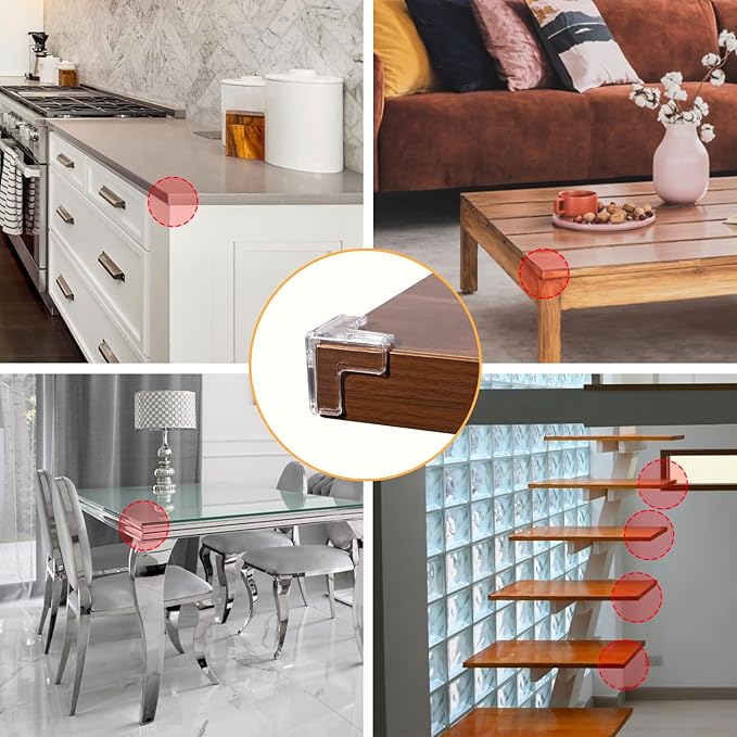 24 Pack Corner Guards Corner Protectors for Baby,Table Corner Protectors for Baby,Furniture Guards,Baby Proof Corner Protectors to Cover Sharp Furniture