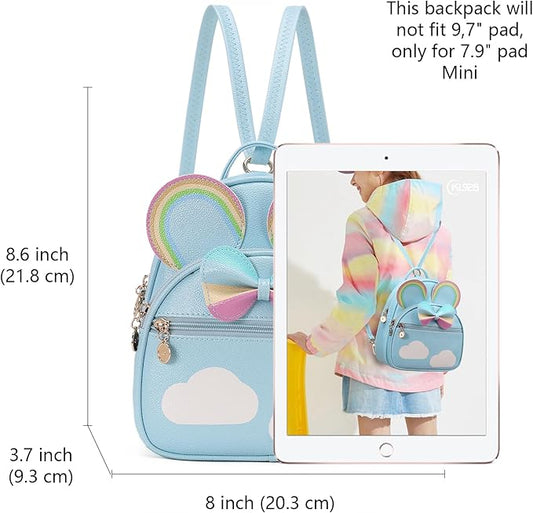 KL928 Girls Mini Backpack Bowknot Polka Dot Cute Small Daypacks Convertible Shoulder Bag Purse for Women