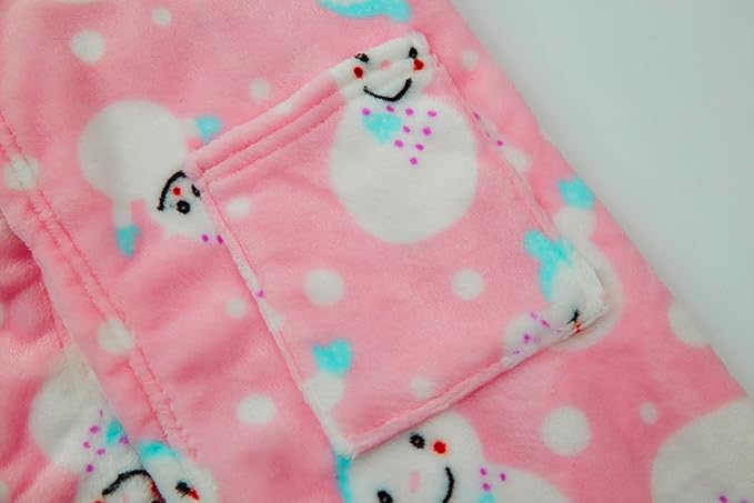 Toddler Robes Cute Pattern Bathrobe Unisex Kids Robe Baby Flannel Hoodie Pajamas Sleepwear