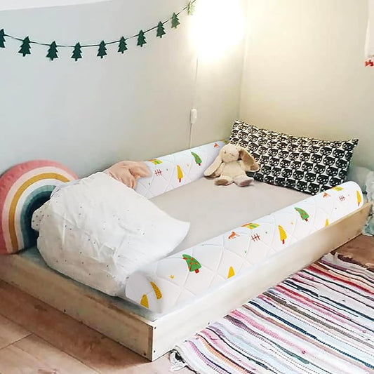 1-Pack Premium Foam Bed Bumpers for Toddler, Non-Slip Bed Rails for Toddlers for Twin, Queen, King Beds, Machine Washable Bumpers Cover for Easy Care(Size:52" x 7" x 5")