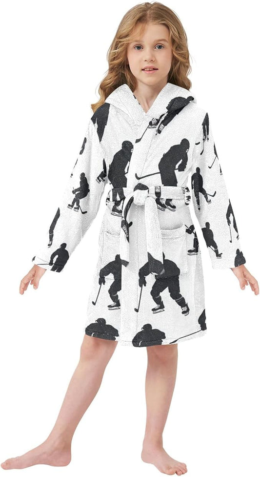 Bathrobe Hooded PJ Robe Soft Fleece Robe Pajama Sleepwears 2-12 Years