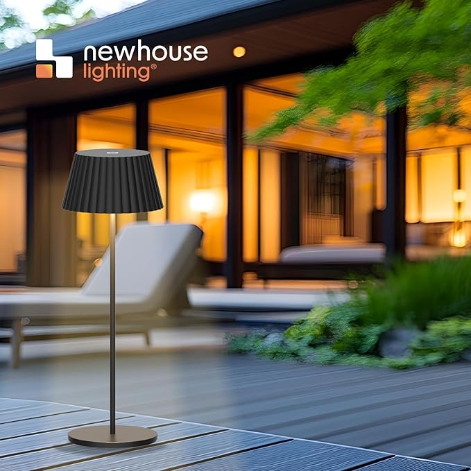 Newhouse Lighting Raven, Black 2700K Dimmable Cordless USB-C Rechargeable Table Lamp NHTL-RA-BLK, Cordless Desk Lamp for Living Room, Bedroom, Coffee Table, and Other Cozy Home Decor