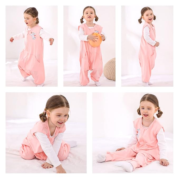 WONDAY Toddler Sleep Sack with Feet, 0.5 Tog Sleeping Sacks for Walking with Legs 12-18 Months 2T