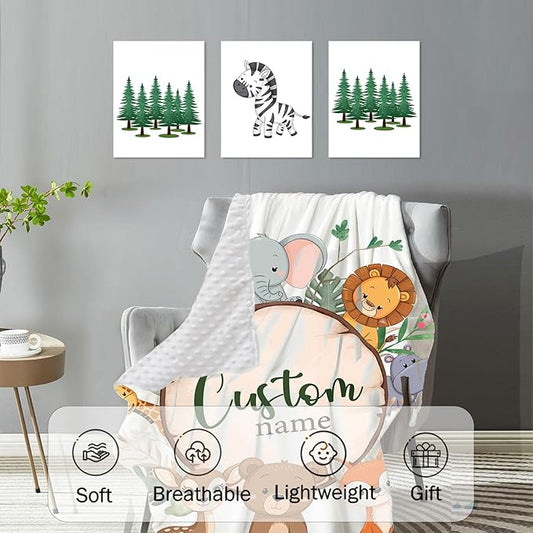 Personalized Baby Crib Bedding Set: 4 Piece Custom Animal Theme Crib Bed Set with Name, Nursery Bedding Set for Baby Girls, Newborn Boys Crib Sets, Crib Bedding Custom Gift, Crib Sheet