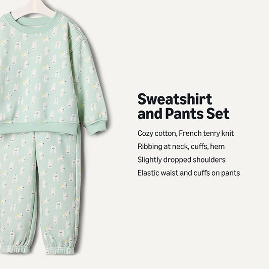 Amazon Essentials x Sofia Grainge Toddlers and Baby Boys' Sweatshirt and Sweatpant Set