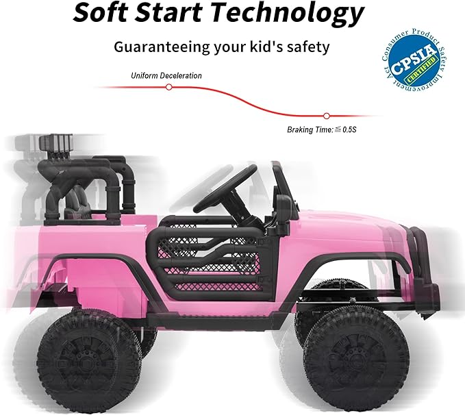 Kids Ride on Car Toy, 24V Electric Car for Kids with Remote Control, 2x200W Motors - Light Pink