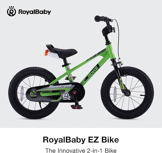 RoyalBaby Kids Bike Freestyle Classic & EZ Balance Pedal Switchable Bicycle, 12 14 16 18 Inch, 3-10 Years Toddler to Big Kids