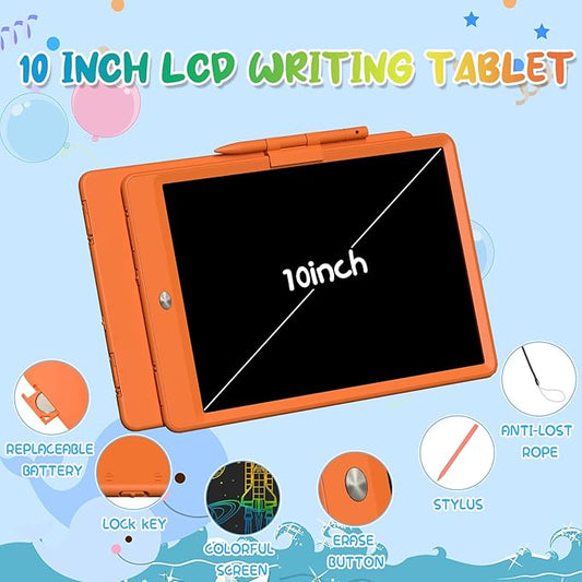 YTTUR LCD Writing Tablet for Kids 10 Inch Reusable Drawing Pad Colorful Toddler Writing Board Electronic Drawing Tablet Educational and Learning Toys for Boys Girls