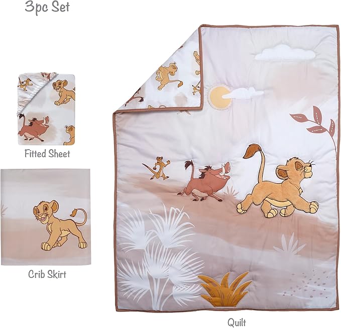 Lambs & Ivy Disney Baby Lion King Safari 3-Pc Infant Nursery Crib Bedding Set
