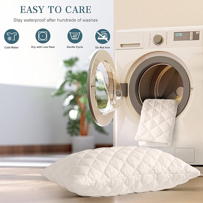 UNILIBRA Waterproof Pillow Protector Quilted Standard Size(21"X27")