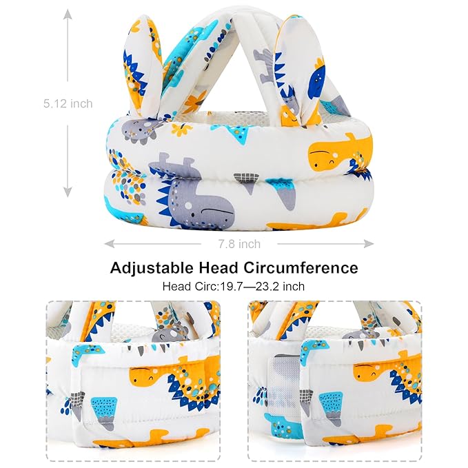 Baby Helmet Accmor Breathable Baby Head Protector for Crawling Walking Running, Lightweight Infant Safety Head Guard Cap Adjustable Toddler Head Protection with Soft Cushion for 6-24 Months Boys