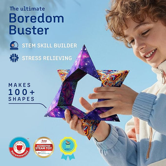 Shashibo Shape Shifting Box - Award-Winning STEM Fidget Toy with Strong Magnets - Fidget Cube Transforms Into 100+ Shapes, Christmas Stocking Stuffers Gift for Kids, Teens, and Adults (Spaced Out)