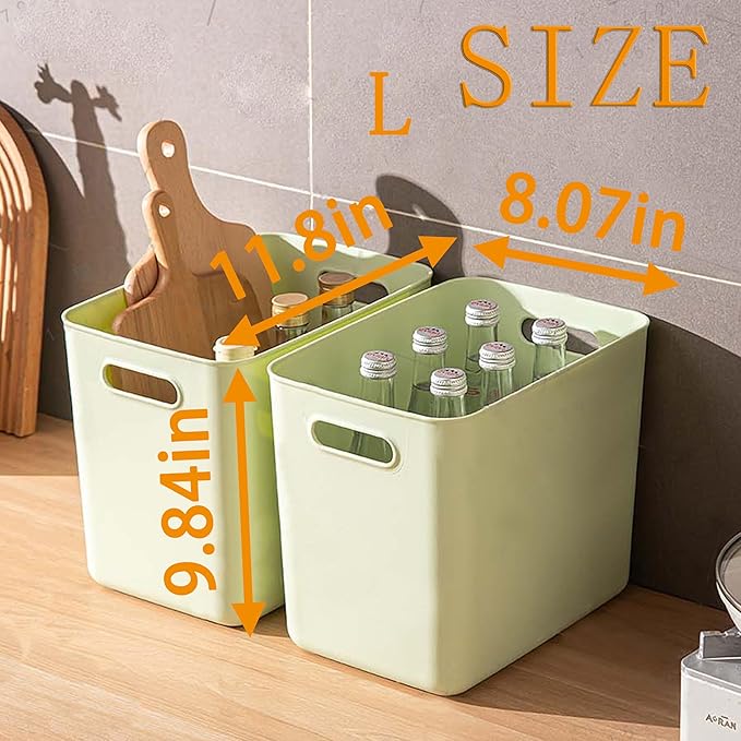 Gaoaodeyu 5 pack large plastic White storage bins Baskets, Toy Box Chest with Lids and Handle,Organizer Containers for Baby,Kids,snacks,Nursery,Shelves,Playroom, Bedroom,Office,Closet,home