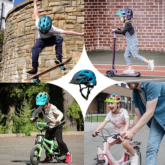 Kids Helmet, SIFVO Kids Bike Helmet Boys and Girls Bike Helmet with Cool Visor Helmet for Kids 5-14, Kids Bike Helmets Youth Bike Helmet Adjustable & Lightweight 50-57cm