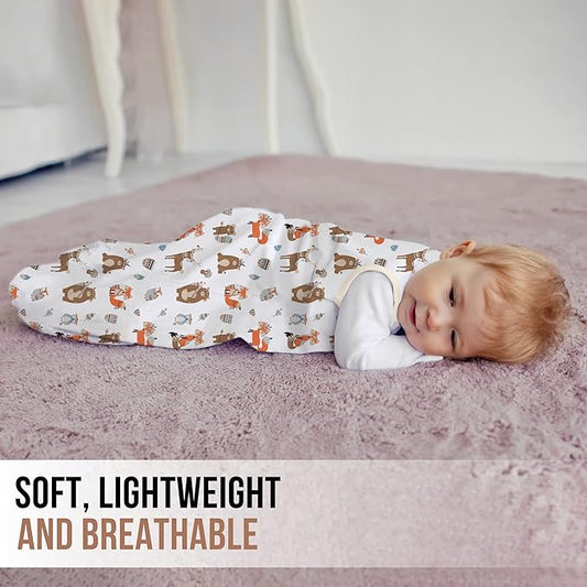Mama Cheetah Baby Sleep Sack 0.5 TOG, Organic Cotton Baby Wearable Blanket with Two-Way Zipper, Swaddle Transition Baby Sleeping Bag for Newborn Infant Toddler Boy Girl, 24-48 Months