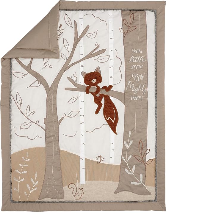 Lambs & Ivy Treetop Fox Woodland Tree Nursery 3-Piece Baby Crib Bedding Set