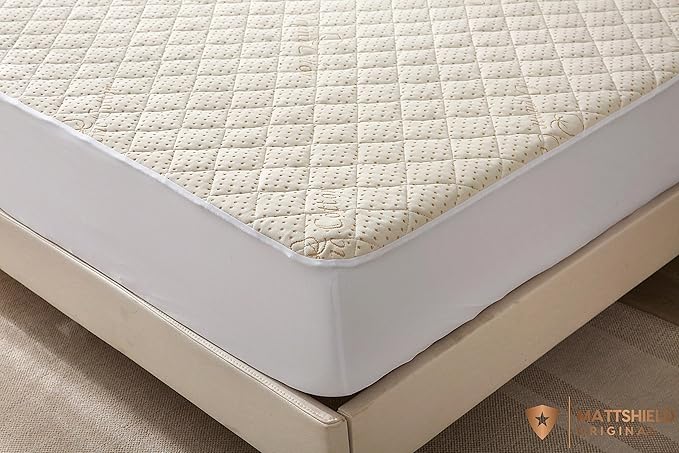 Luxury Quilted Organic Cotton Mattress Protector Queen - Premium 380 GSM Waterproof & Breathable Pad - Deep Pocket Fitted Cover - Soft & Silent Protection
