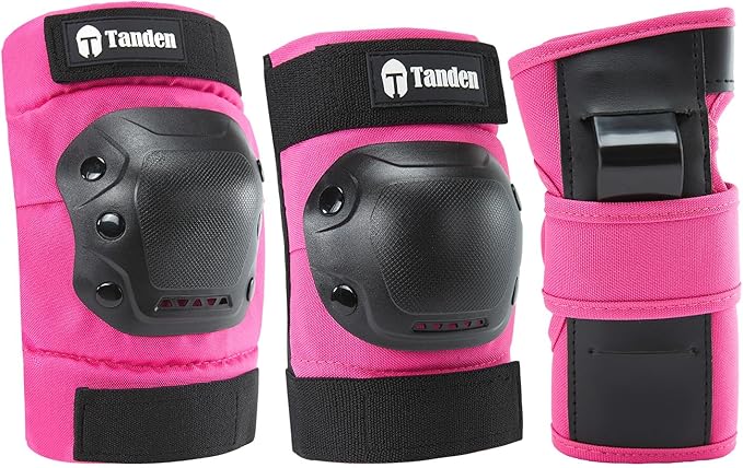 Skateboard Protective Gear Knee Pads and Elbow Pads Set, Elbow and Knee Pads for Roller Skating Wrist Guards Skateboarding Pads