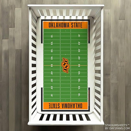 STADIUMSHEETS Day1Fans Officially-Licensed Fitted Crib Sheet (Oklahoma State Cowboys)