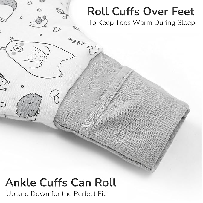 Mama Cheetah Toddler Sleep Sack with Feet 3T-4T, 2.5 TOG Organic Cotton Baby Sleeping Bag with Legs, Winter Baby Wearable Blankets for Early Walker L