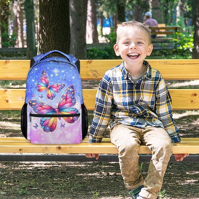 Backpack for Girls - Butterfly Backpacks for Kids Toddlers - Bookbag Gifts for Daughter - Lightweight School Bag for Kindergarten/Preschool/Elementary(17 Inch)