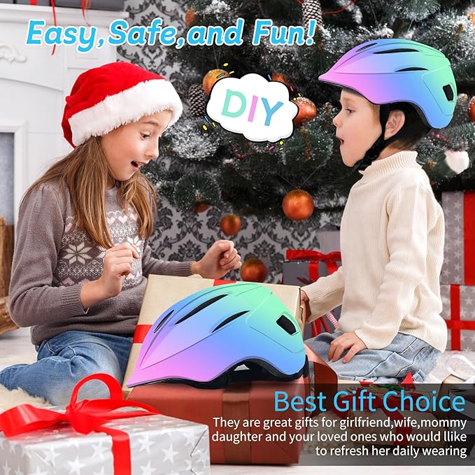 Adjustable Gradient Color Bike Baby/Toddler Helmet 2-4 Years,Safety Lightweight Kids Helmets Ages 1-3-5-8 for Girls Boys,Multi-Sport Infant Helmet for Skating Cycling Scooter