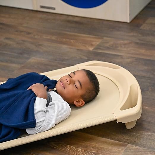Angeles SpaceLine Nap Cot, Kids Daycare and Preschool Sleeping Cot, Standard Size, Sand