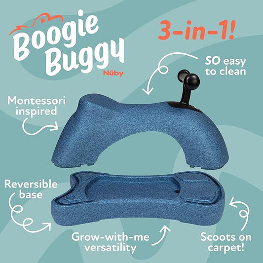 Nuby Boogie Buggy 3-in-1 Scooter for Kids – Walker, Scooter & Caster Board, Lightweight EPP Foam, Waterproof, Indoor & Outdoor Ride-On Toy, Balance & Coordination Development, Blue Boogie Buggy