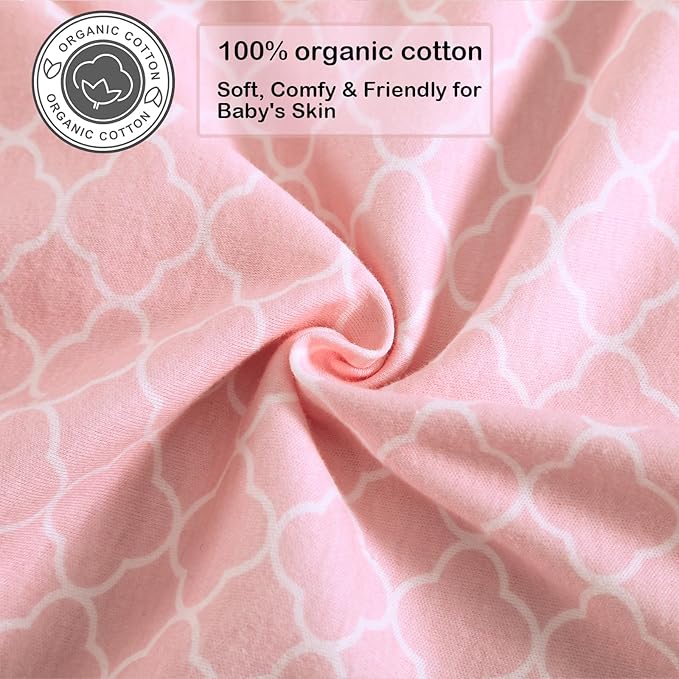 Baby Swaddle,Sleep Sack 6-12 Months,Adjustable WearableTransition Blanket,Miracle Swaddles for Babies Large,100% Cotton(Pink)