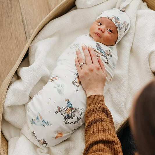 Copper Pearl Large Premium Knit Baby Swaddle Receiving Blanket Boone