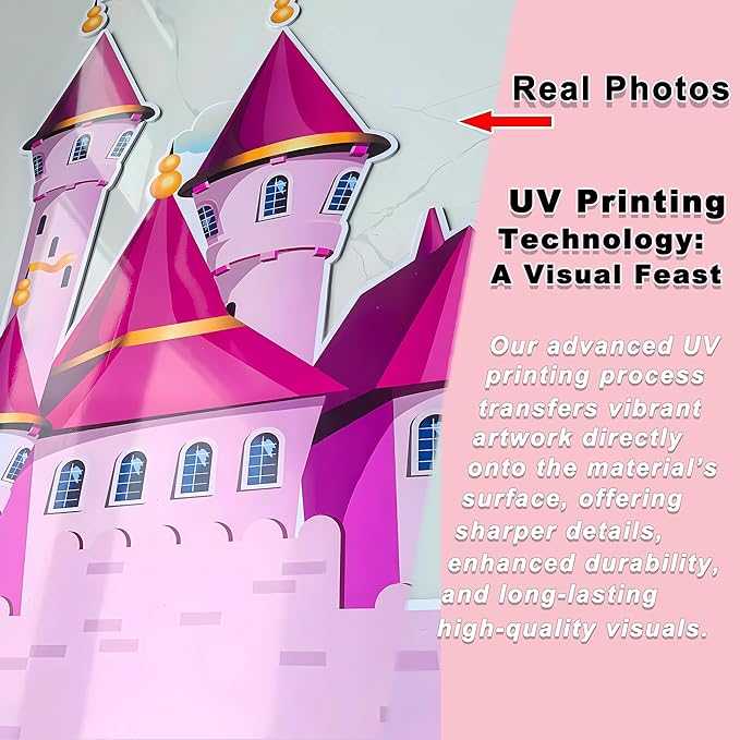 3D Castle Wall Stickers for Girls Room Decor Wall Decals Peel and Stick for Girls Bedroom Large Pink Decor for Nursery Toddler Inspirational Princess Art Pictures Kids Murals Wallpaper