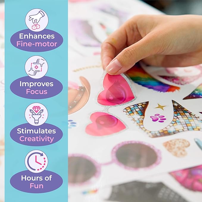 Sticker Dress Up Superstar Kitten - Kids Activity Book Learn Fashion Design for Kitten with Guides and 270+ Reusable Stickers. Gift for Girls Ages 5,6,7,8