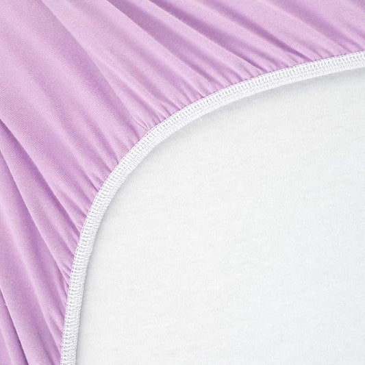 SheetWorld Fitted Baby Bassinet Sheet fits Arms Reach Co Sleeper Bassinet 17.5 x 31.5, 100% Cotton Jersey, Hypoallergenic, Butter Soft, Solid Lavender, Made in USA