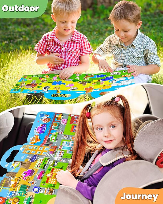 Walenced Reusable Sticker Book for Toddlers, Stickers for Kids, Toddler Sticker Book, Toddler Craft Activities, Toddler Travel Toys Ages 3 and Up Boy Girl Birthday Gifts