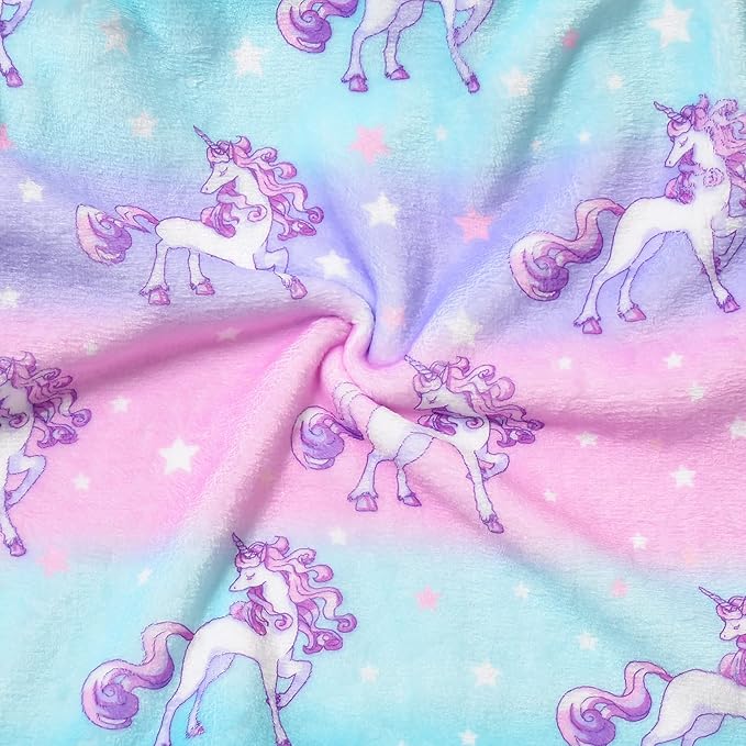 QPANCY Girls Robe Kids Bathrobes Soft Plush Fleece Pajamas Sleepwear