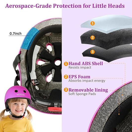 KAMUGO Kids Adjustable Helmet, Suitable for Toddler Kids Ages 2-14 Boys Girls, Multi-Sport Safety Cycling Skating Scooter Helmet