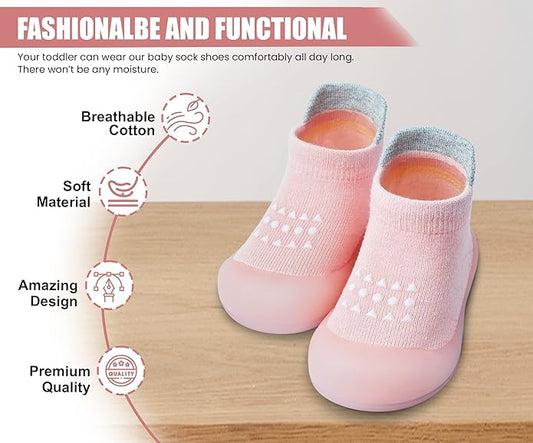 Baby Sock Shoes Boys Girls First Walking Shoes Non-Slip Slippers Soft Sole Sneakers Toddler Infant Babygirl