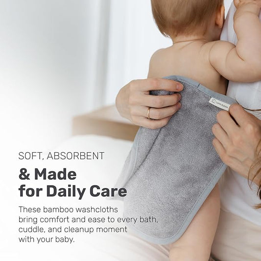 Bamboo Baby Washcloths for Newborn, Ultra-Soft & Absorbent for Gentle Bath Time Care, Durable Baby Bamboo Washcloths Made from Premium Viscose