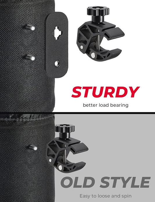 KEMIMOTO Motorcycle Cup Holder, Oxford Fabric Motorcycle Drink Holder with 0.6"-1.5" Alligator Clamp, Universal Water Bottle Cup Accessories for Bike, ATV/UTV, Scooter, Boat, Walker, Black