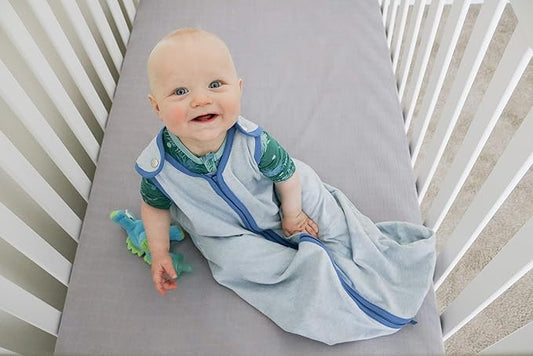 Baby Deedee 100% Cotton Sleeping Sack, Baby Sleeping Bag Wearable Blanket, Sleep Nest Lite, Infant and Toddler, Blue, Large (18-36 Month)