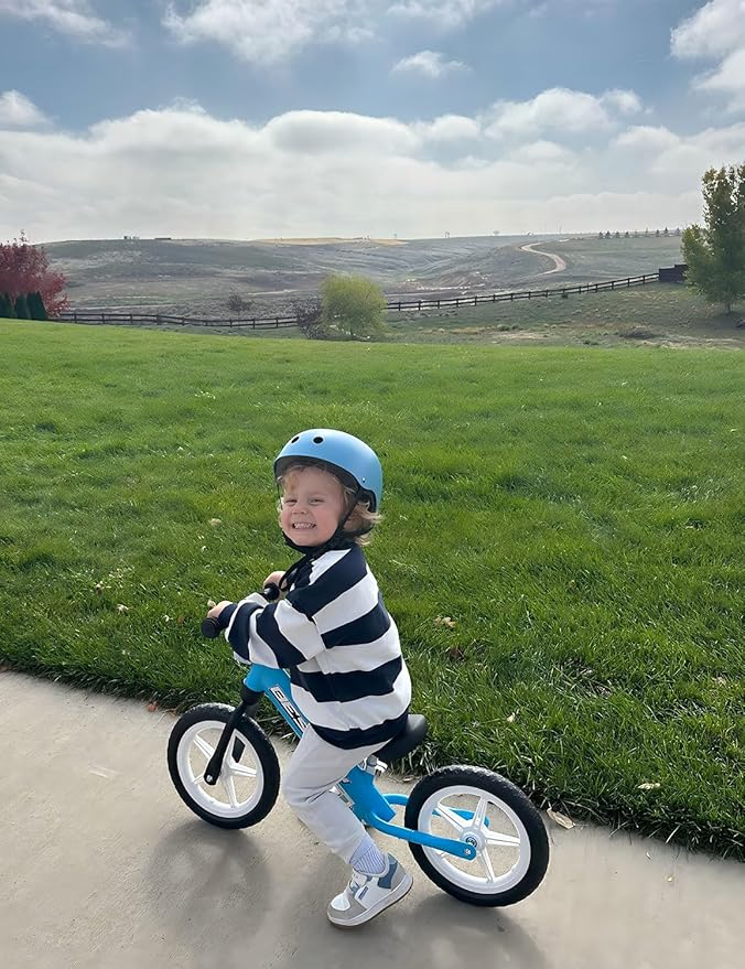 besrey Toddler Balance Bike 2 Year Old: All-Metal Frame & 12" Self-Lighting Wheels, Custom Plate w/Bonus 4 Sets of Stickers, Kids Bike with Adjustable Seat, Bike Gift for 2 3 4 5 Year Old Boys Girls