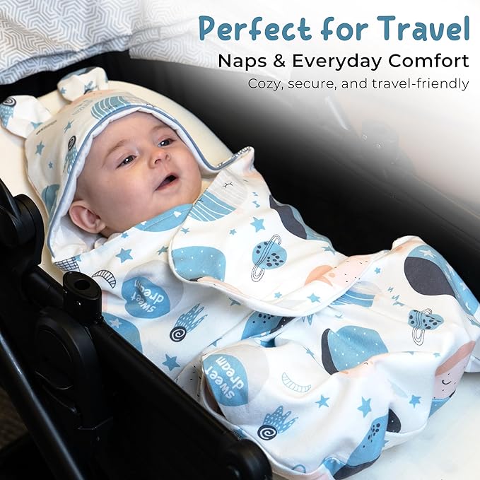 Sleep Sack 0-3 Months: 3-Way Adjustable Swaddles for Newborns, Baby Essentials, 100% Cotton Lining with Polyester Fabric, Perfect Newborn Swaddle Blanket for New Moms