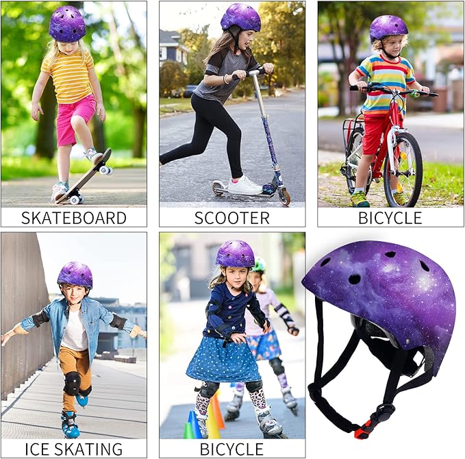 Adjustable Color Gradient Toddler Kids Bike Helmet for 3-5-8-14+Ages Girls Boys.Skateboard Bicycle Toddler Helmet 2-4 Years for Multi-Sports Cycling Scooter Inline Roller Skates Rollerblading