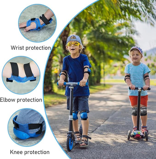 PAPAISON Kids/Youth Knee Pad, Elbow Pads & Wrist Guards for Inline Skating Bike Cycling Skateboard Scooter, 3 in 1 Protective Gear Set for Girls Boys Adult