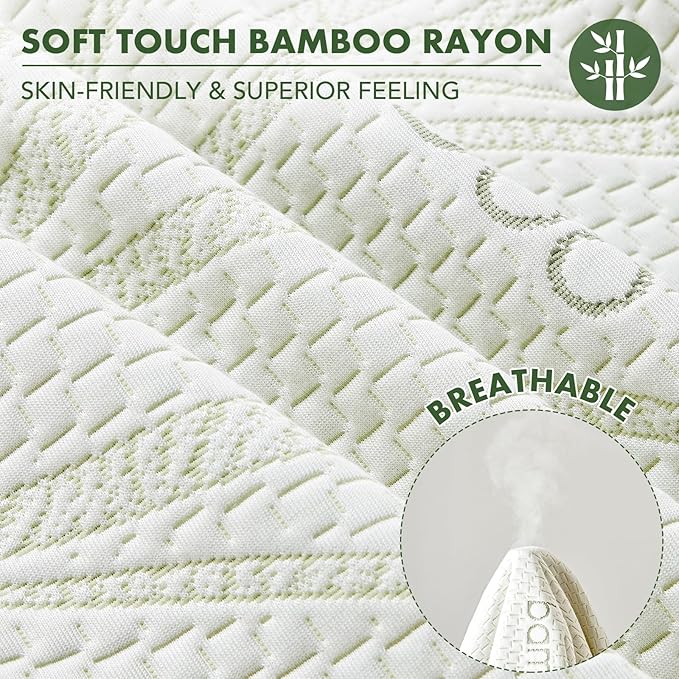 Queen Waterproof Mattress Protector - Blancmax Bamboo Rayon Breathable Mattress Protector with Deep Stretchable Pockets, Hypoallergenic & Odor Resistant Mattress Cover Cool & Noiseless