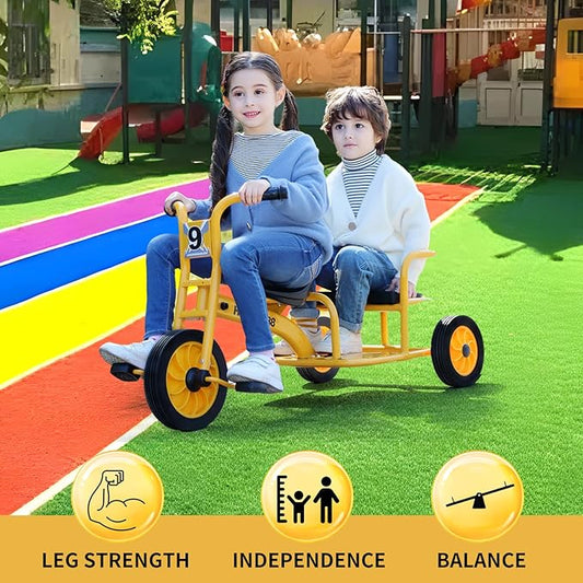 Kids Tricycle for Riders Ages 3-5 Preschool Playground Kids Tricycles, Daycare Toddler Tandem Trike,Children Tandem Bike, Outdoor Playground Equipment Trike