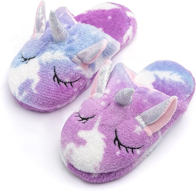 Soft Unicorn Hooded Robe with Matching Slippers Headband and Blindfold for Girls