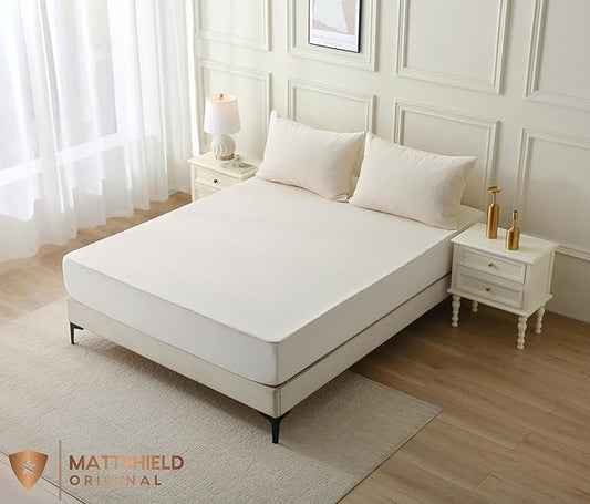 Deluxe Cooling Waterproof Organic Mattress Protector Twin XL - Organic Cotton Percale Breathable Mattress Pad Cover - Naturally Cool for Hot Sleepers – Soft Natural Comfort